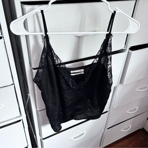 urban outfitters black lacy tank top